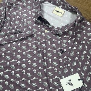 Sigrun Polo Shirt Mens XL Short Sleeve Performance Tee Pancake Tennis Ball Print